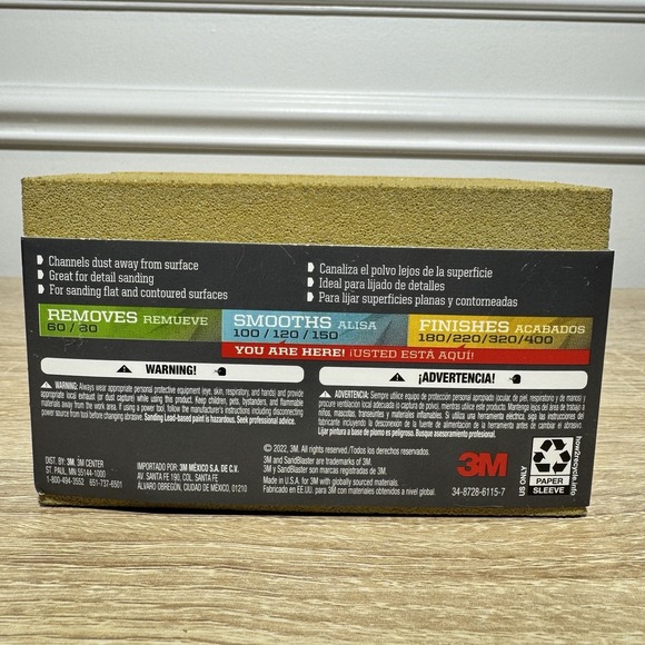 3M SANDBLASTER PRO, Dust Channeling, 120 Grit/220 Grit, 3 Pack‎ - Picture 3 of 3